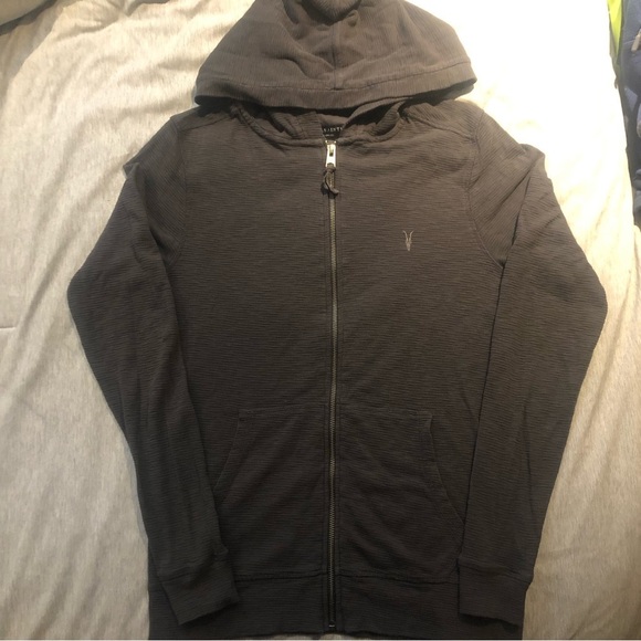 Allsaints grey full zip hoodie sz xs - Picture 2 of 4